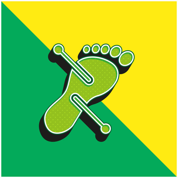 Acupuntura Verde e amarelo moderno logotipo vetor 3d ícone - Vetor, Imagem