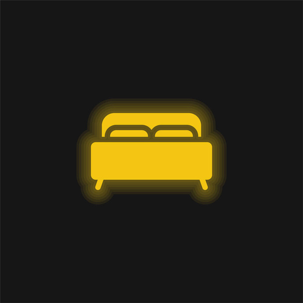 Постільна жовта сяюча неонова іконка
 - Вектор, зображення