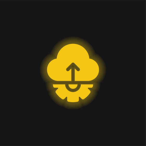 Api amarillo brillante icono de neón - Vector, Imagen