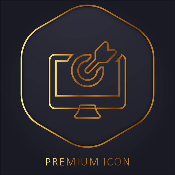 Arrow golden line premium logo or icon - Vector, Image