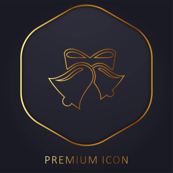 Campanas línea dorada logotipo premium o icono - Vector, Imagen