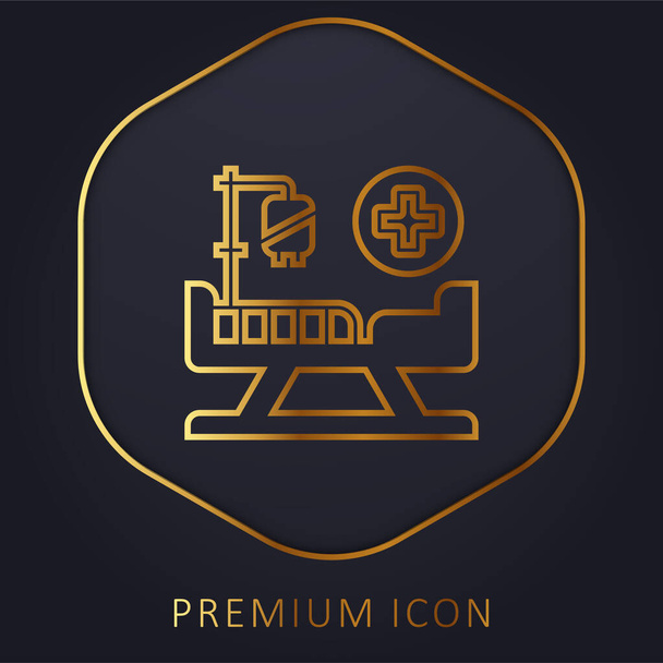 Letto linea dorata logo premium o icona - Vettoriali, immagini