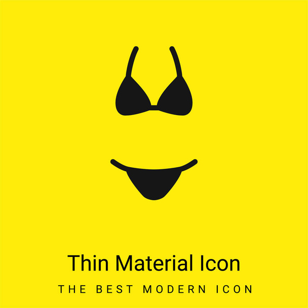 Bikini mínimo icono de material amarillo brillante - Vector, Imagen