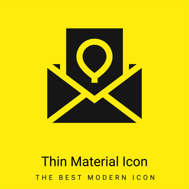 Birthday Card minimal bright yellow material icon - Vector, Image
