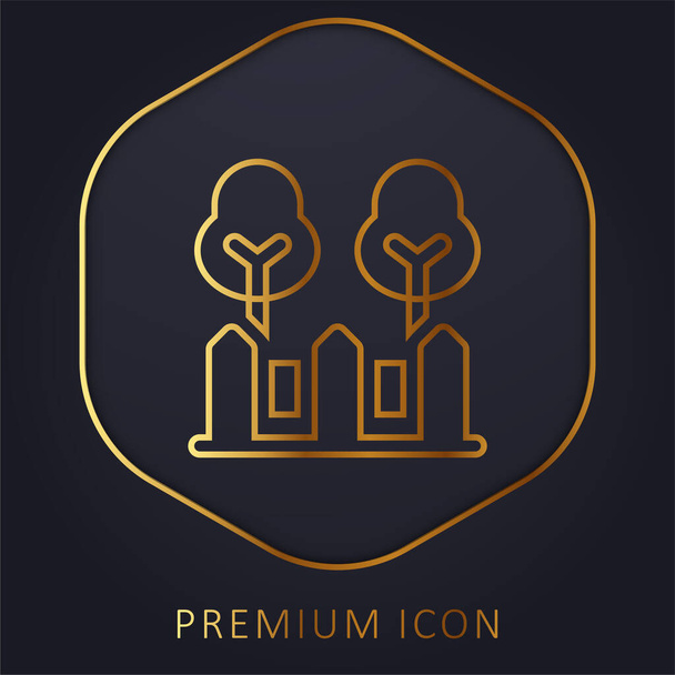 Backyard linha dourada logotipo premium ou ícone - Vetor, Imagem