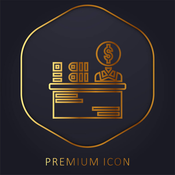 Libro custode linea dorata logo premium o icona - Vettoriali, immagini