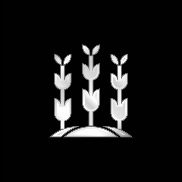 Agricultura plateado icono metálico - Vector, Imagen