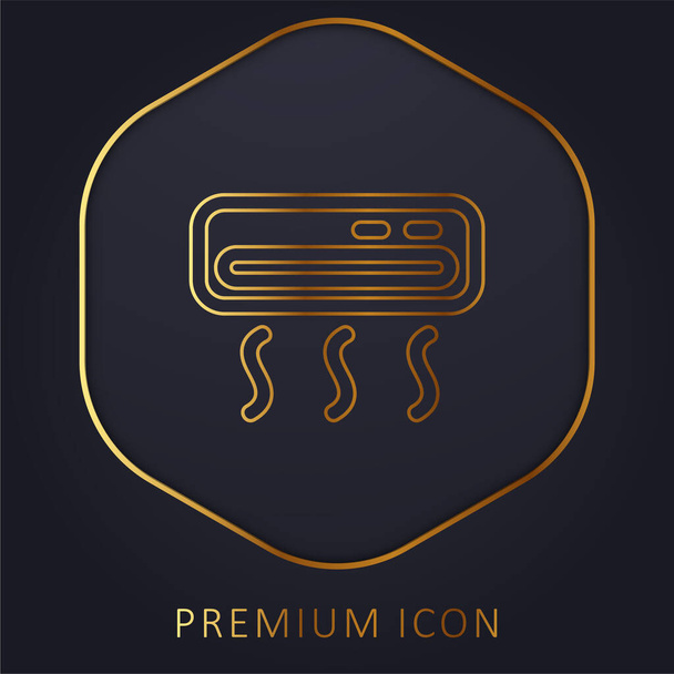 Climatiseur ligne dorée logo premium ou icône - Vecteur, image