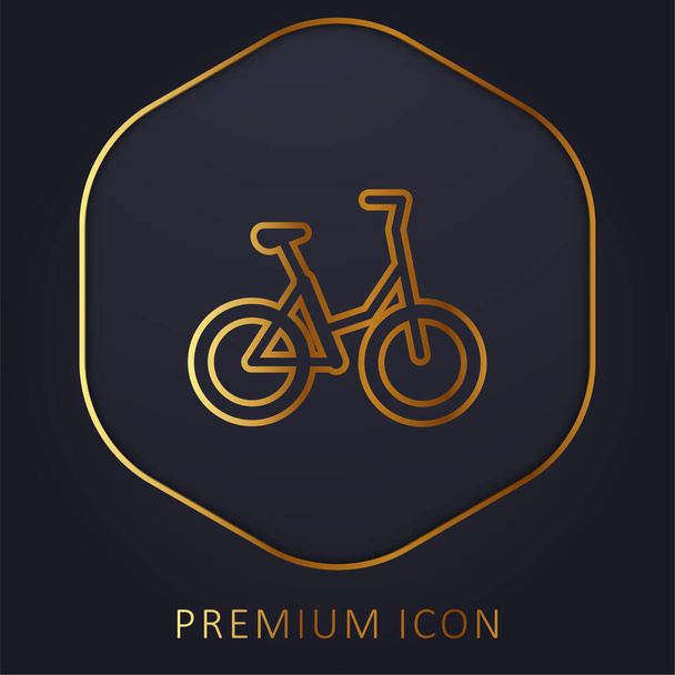 Złota linia rowerowa logo premium lub ikona - Wektor, obraz