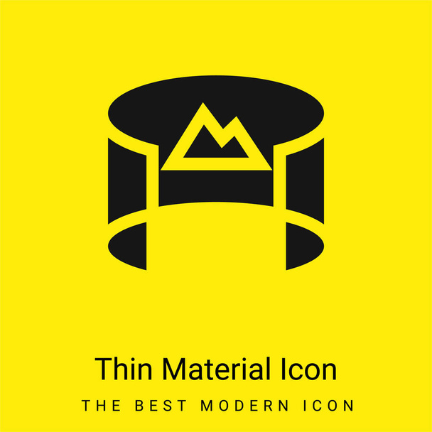 360 Ver ícone de material amarelo brilhante mínimo - Vetor, Imagem