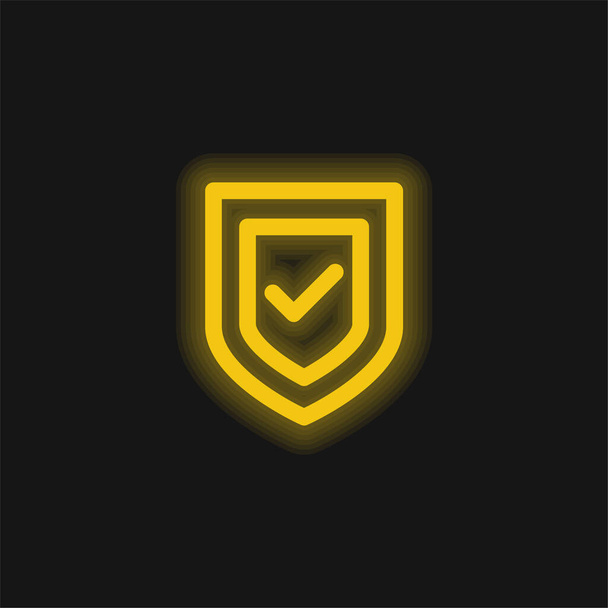 Anti-vírus sárga izzó neon ikon - Vektor, kép