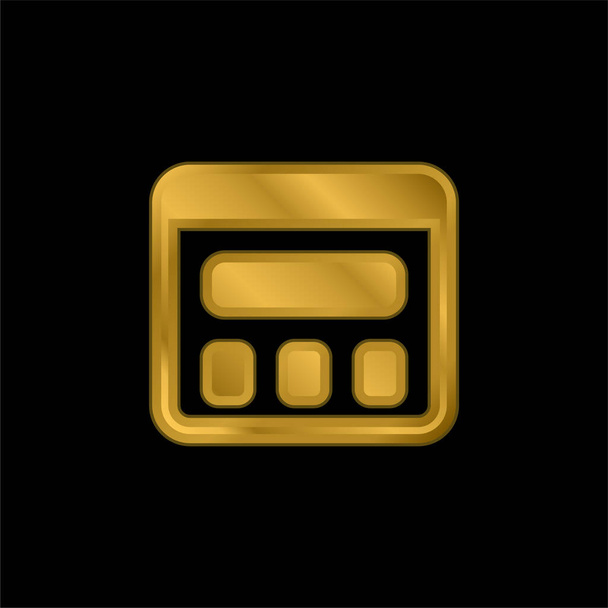Apps gold plated metalic icon or logo vector - Vector, Image