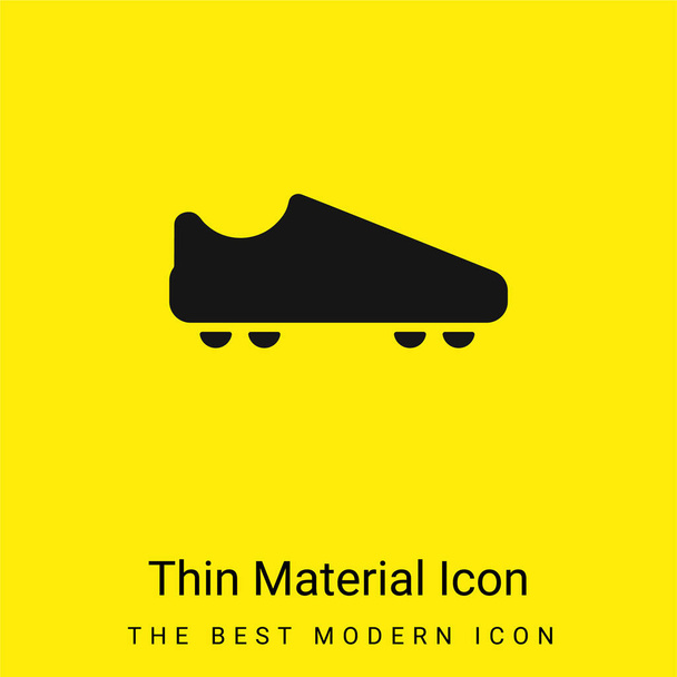 American Football Black Shoe mínimo icono de material amarillo brillante - Vector, Imagen