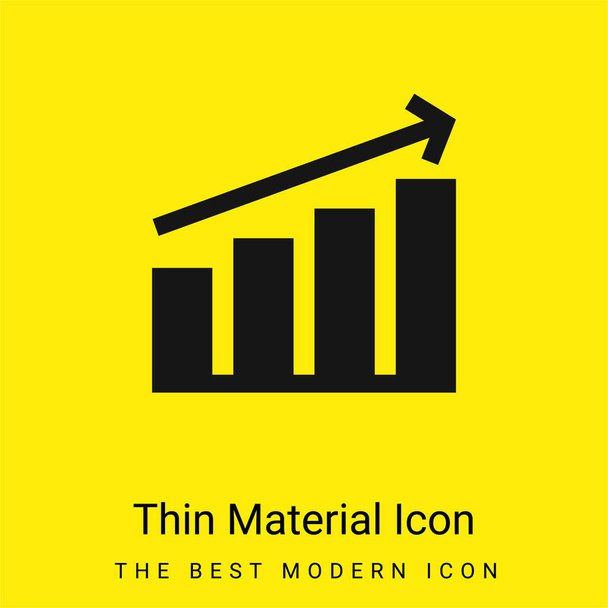 Graphique à barres icône minimale de matériau jaune vif - Vecteur, image