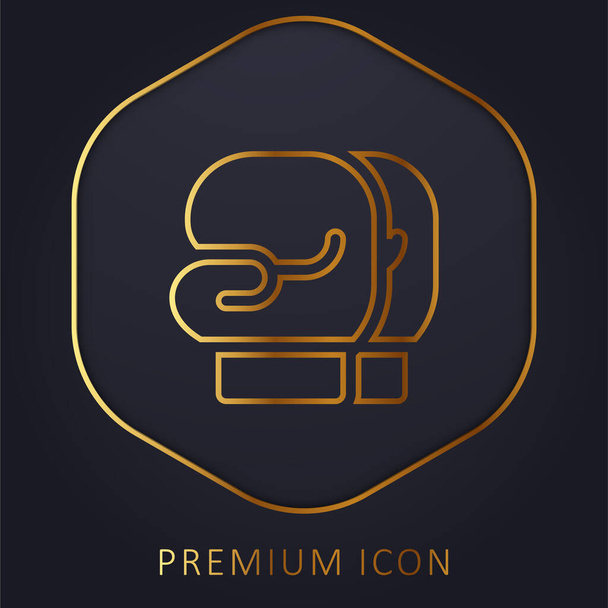 Guantes de Boxeo línea dorada logotipo premium o icono - Vector, imagen