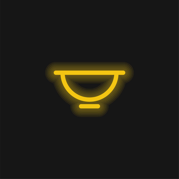 Ketel geel gloeiende neon pictogram - Vector, afbeelding