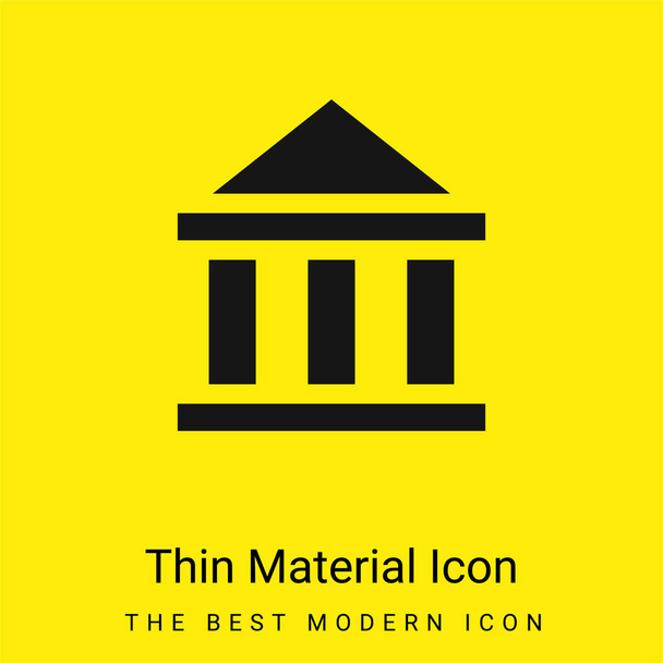 Bank minimális fényes sárga anyag ikon - Vektor, kép