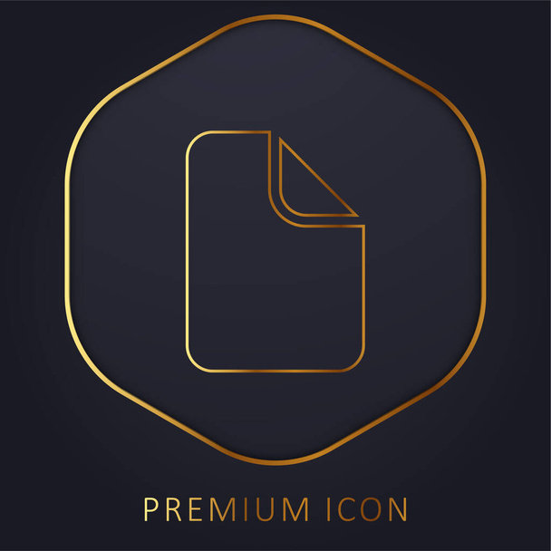 Blank Page golden line premium logo or icon - Vector, Image
