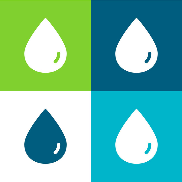 Blood Drop Flat four color minimal icon set - ベクター画像