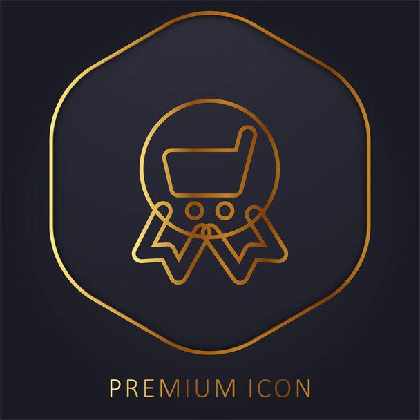Badge golden line premium logo or icon - Vector, Image