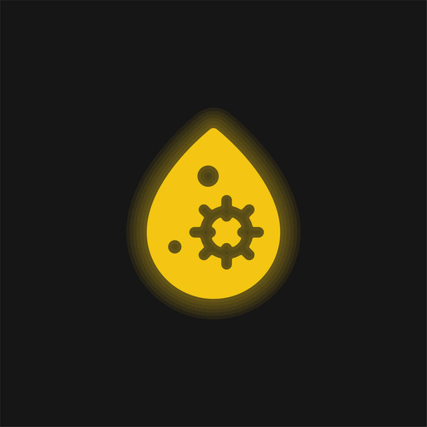 Icono de neón brillante amarillo sangre - Vector, imagen