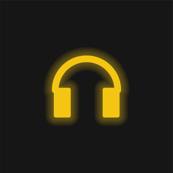 Strumento audio per l'icona al neon giallo testa incandescente - Vettoriali, immagini