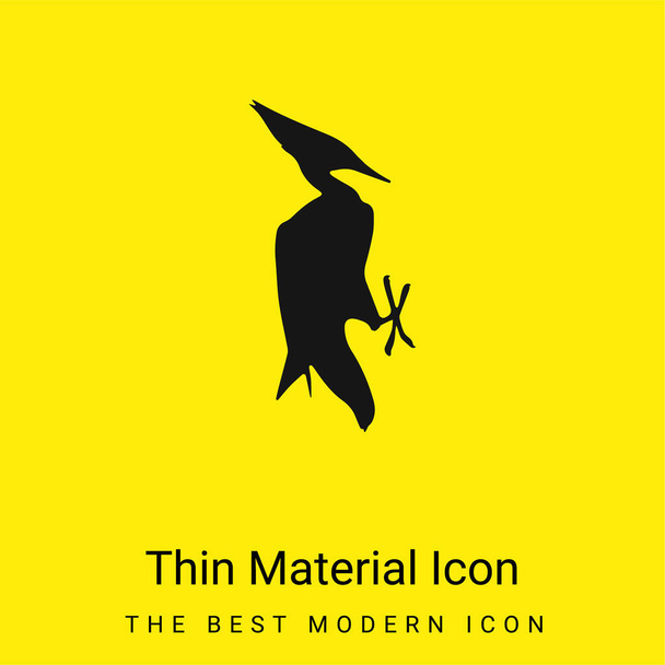 Bird Shape minimális fényes sárga anyag ikon - Vektor, kép