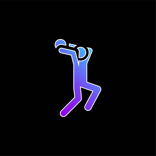 Jugador de baloncesto icono vector gradiente azul - Vector, Imagen
