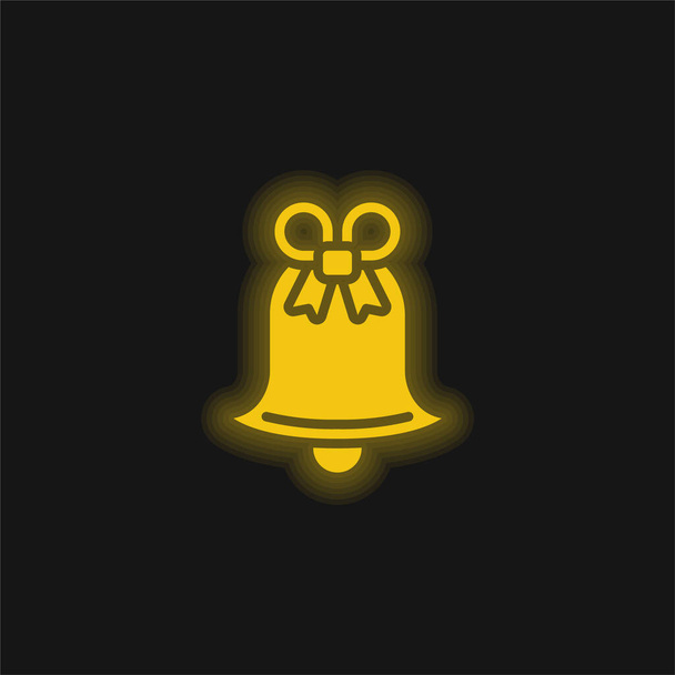 Zil sarısı parlak neon simgesi - Vektör, Görsel