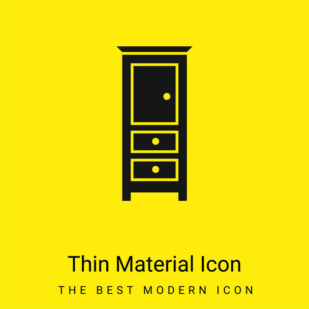 Bedroom Drawers Furniture minimal bright yellow material icon - Vector, Image