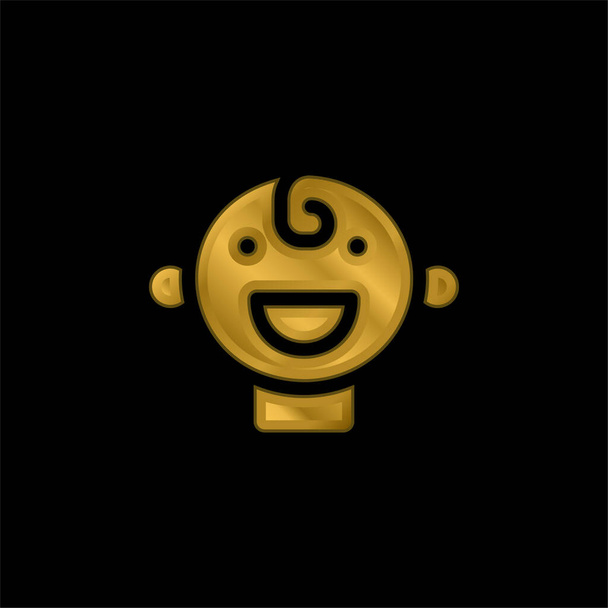 Icona metallica placcata oro bambino o vettore logo - Vettoriali, immagini