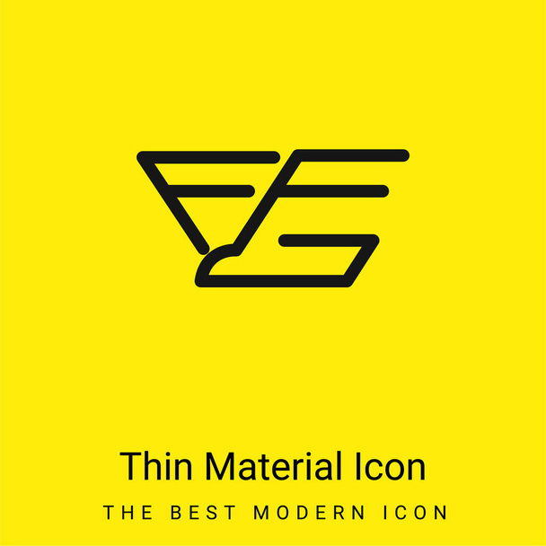 Oiseau en vol Variante minimale jaune vif icône matérielle - Vecteur, image