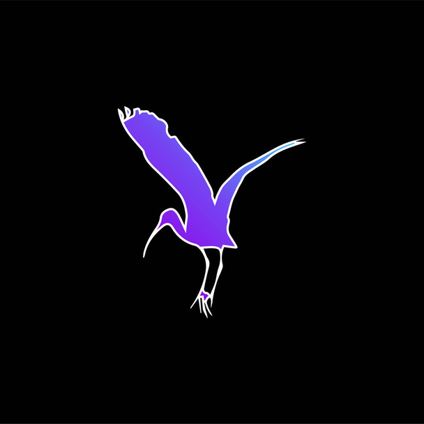 Символ синего градиента формы птичьего аиста - Вектор,изображение