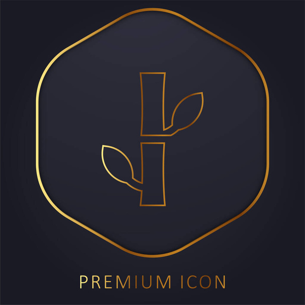 Logo premium de línea dorada de bambú o icono - Vector, Imagen