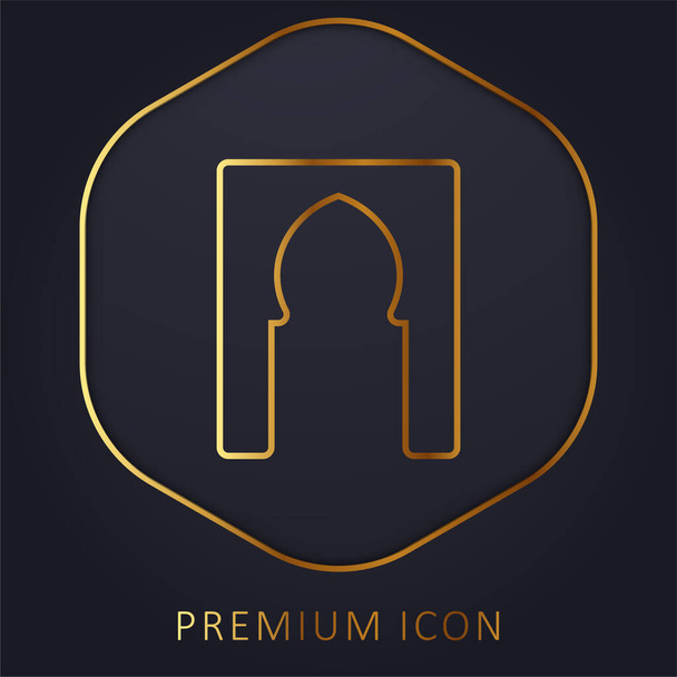 Arche ligne d'or logo premium ou icône - Vecteur, image