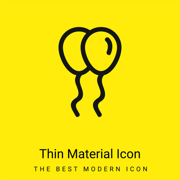 Palloncini Coppia icona minimale materiale giallo brillante - Vettoriali, immagini