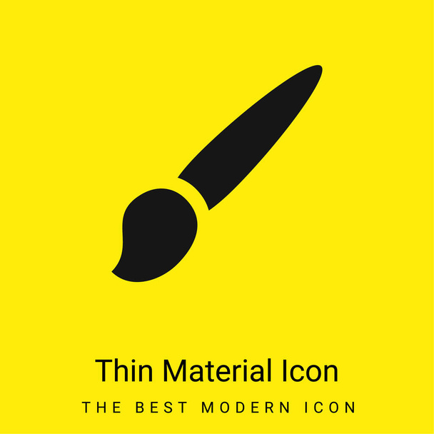 Artist Brush minimal bright yellow material icon - Vector, Image