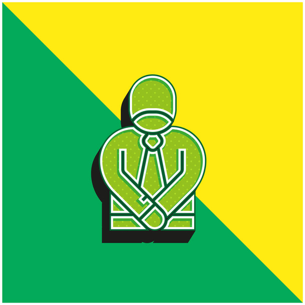 Excuses Groen en geel modern 3D vector icoon logo - Vector, afbeelding
