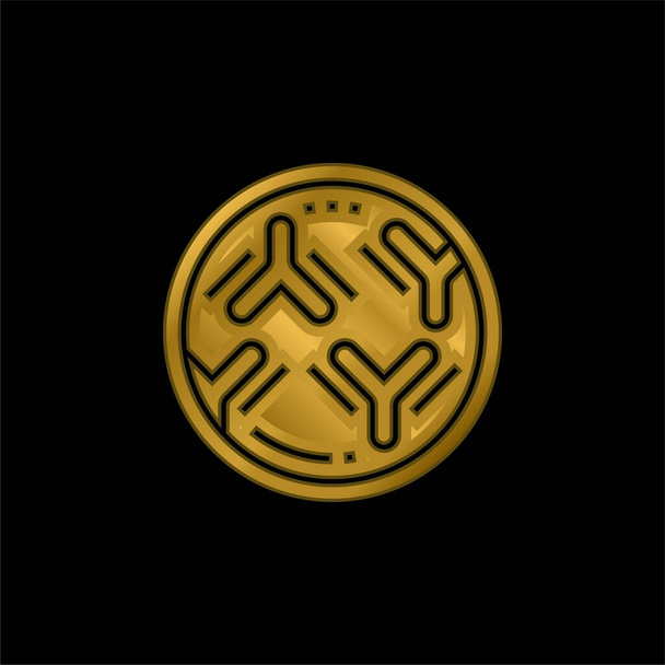 Antibodies gold plated metalic icon or logo vector - Vector, Image