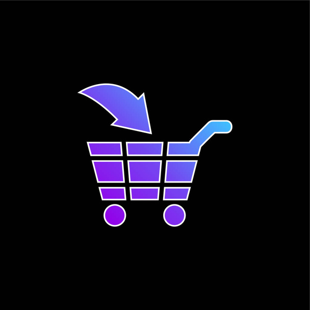 In winkelwagen Commercieel Symbool blauw gradiënt icoon - Vector, afbeelding