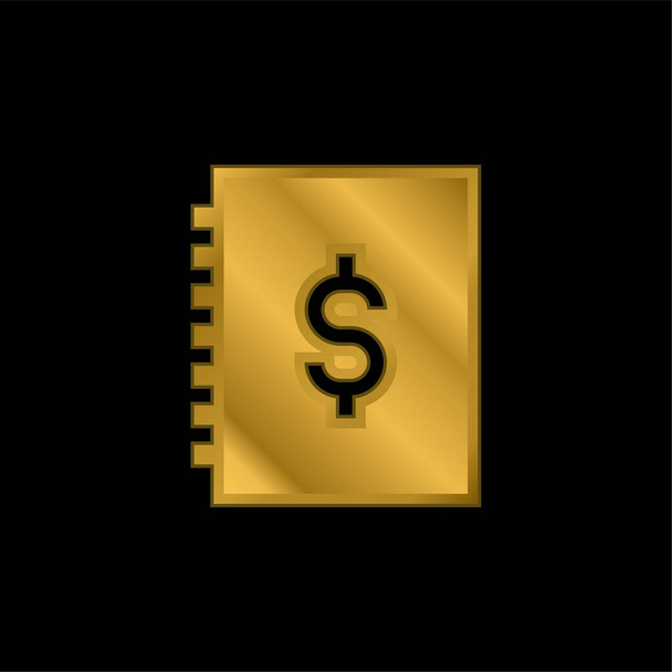 Accounts gold plated metalic icon or logo vector - Vector, Image