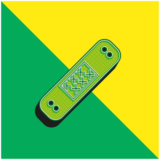 Band Aid Verde e amarelo moderno logotipo vetor 3d ícone - Vetor, Imagem