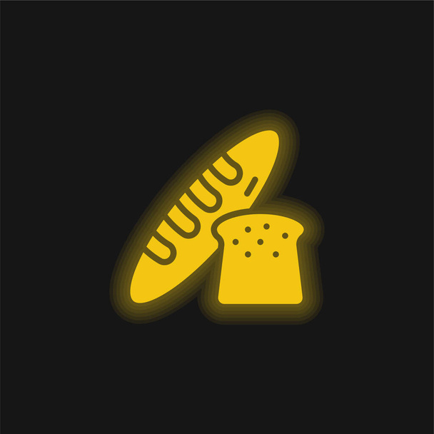 Ψωμί κίτρινο λαμπερό νέον - Διάνυσμα, εικόνα
