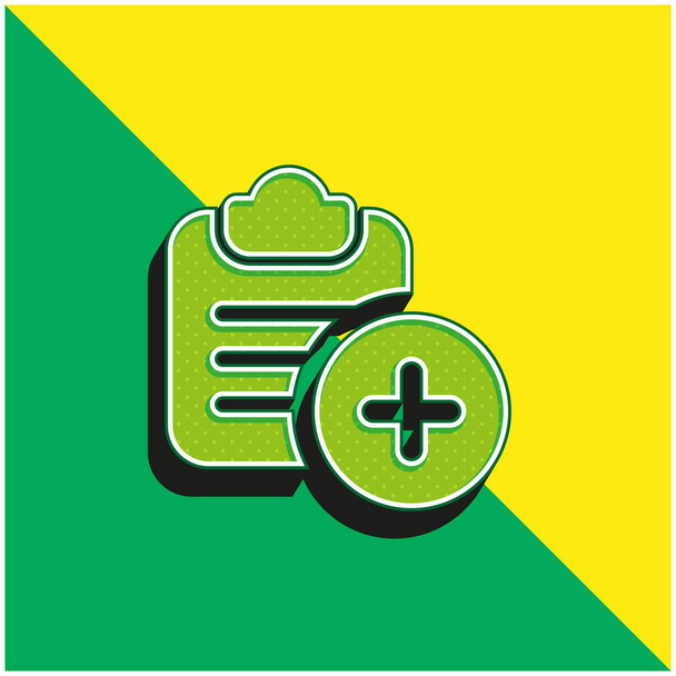 Lisää vihreä ja keltainen moderni 3d vektori kuvake logo - Vektori, kuva