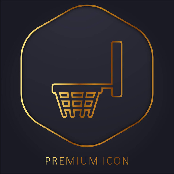 Basketball Basket golden line premium logo or icon - Vector, Image