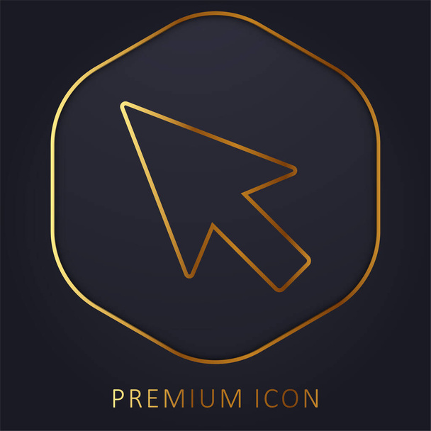 Arrow Pointer golden line premium logo or icon - Vector, Image