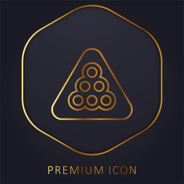 Billar línea de oro logotipo premium o icono - Vector, imagen
