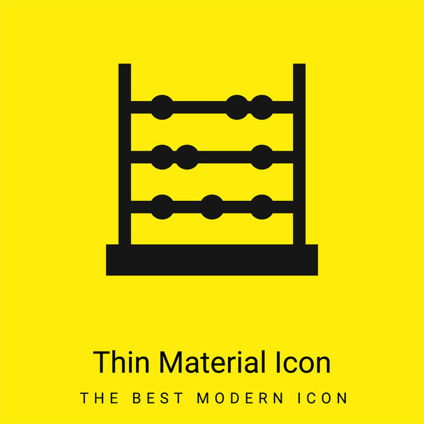 Abacus mínimo ícone material amarelo brilhante - Vetor, Imagem