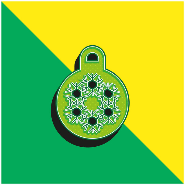 Bauble Verde e amarelo moderno logotipo vetor 3d ícone - Vetor, Imagem