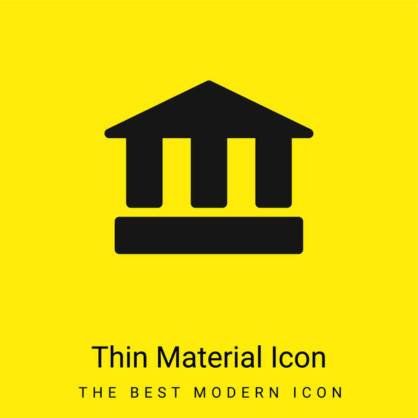 Ancient School minimal bright yellow material icon - Vector, Image